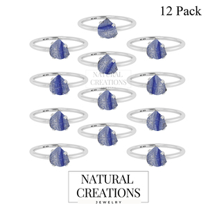 Anillo Apilable de Plata de Ley 925 con Circonita Natural en Forma Irregular, Engaste de Puntas, Moderno, para Compromiso, Aniversario, Boda, Regalo, Paquete de 12 - Product Image 3