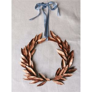 Manufacturer Wholesale <b>Artificial</b> <b>Wreath</b> UV Resistant Metal Leaf Wall Decor Faux Eucalyptus Garland for Seasonal Festival Party - Product Image 2