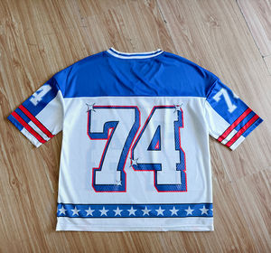 Oversized American Mesh Jersey Custom Vintage Men's Boxy 100% <b>Polyester</b> Sublimated Wear Football Jerseys t <b>Shirts</b> New Design - Product Image 4