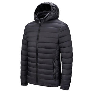Veste d'automne mode tissée noire avec logo zippé personnalisé OEM pour hommes - Product Image 1