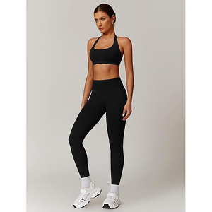 Ensemble de yoga pour femme : haut de sport sans couture, leggings taille haute, extensible, respirant, léger, vêtements de sport actifs - Product Image 5