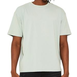 Camiseta Oversize con Logo Personalizado, Top Corto Liso de Algodón Pesado con Hombros Caídos y Corte Boxy para Hombre - Product Image 1