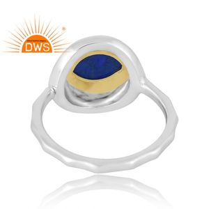 Tendance Design 925 Sterling Silver Natural Lapis Gemstone Ring Bijoux personnalisés pour les femmes Cadeau pour elle - Product Image 2