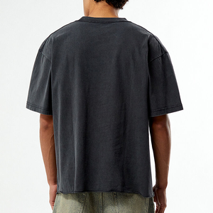 เสื้อยืดผู้ชายโอเวอร์ไซส์ผ้าคอตตอนออร์แกนิก100% บ็อกซี่ฟิตเสื้อผ้าแนวสตรีทเสื้อยืดพิมพ์ลายดิจิตัล DTG แบบกำหนดเอง - Product Image 4