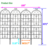 Treillis de jardin en métal pour l'extérieur, lot de 4 supports en fer pour plantes grimpantes (roses, clématites), approvisionnement en gros