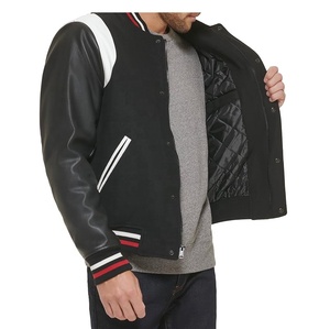 High Quality Wool Varsity Jacket New Design Breathable Comfortable Custom Logo Leather Sleeves CollegeBaseballjacket for men - Product Image 3