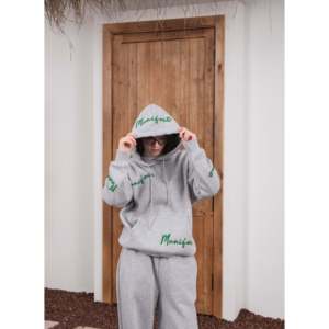 Ensemble de survêtement gris ample avec poches kangourou - Gris - Product Image 3