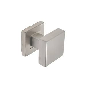Bouton fixe de porte avec plaque carrée QR1, acier inoxydable (1/2 de la paire) - Product Image 1