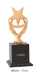 Trophée Étoile avec Couronne de Lauriers en Alliage de Zinc Plaqué Or, Argent, Bronze – Récompense Sportive Gravée avec Base Durable et Affichage du LOGO - Product Image 6