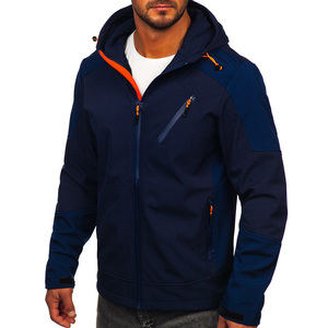 บริการ OEM แจ็คเก็ตแบบนุ่มสําหรับผู้ชายสีทึบธรรมดา / ขายส่งแจ็คเก็ตแบบนุ่มขนาดบวกที่สะดวกสบายกันลมสําหรับผู้ชาย - Product Image 4