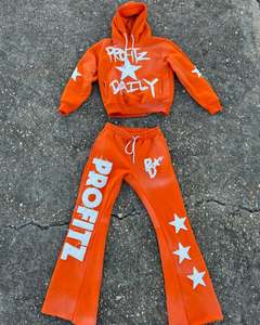 ชุดวอร์มมีฮู้ดประดับพลอยเทียมชุดครอปพิมพ์ลายพัฟเฮฟวี่เวทออกแบบได้ตามต้องการ - Product Image 3