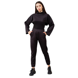 Chándales de mujer Color negro liso chándal hecho a medida para mujer - Product Image 5