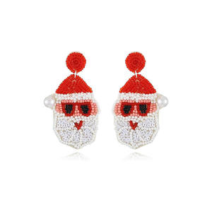 Vente chaude ODM New Christmas Set Boucles d'oreilles plaquées or Boucles d'oreilles goutte et créoles avec perle et diamant d'Inde - Product Image 1