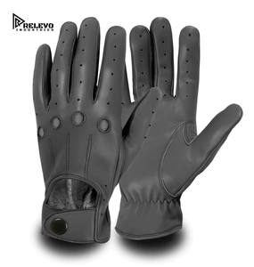 ถุงมือขับรถหนังแกะนappa นุ่มสำหรับผู้ชาย แบบไม่มีซับใน สไตล์เรโทร สำหรับขายส่ง - Product Image 3