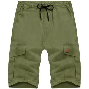 Cómodo verano moda lona Jogger Fitness Atlético trabajo al aire libre gimnasio desgaste con malla patrón sólido hombres pantalones cortos - Product Image 2