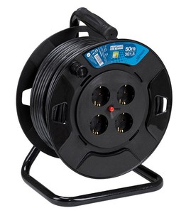 Avvolgicavo professionale estensibile da 50m con reset, 4 prese 3x1.5mm IP20 (Simon EX562599) - Product Image 1