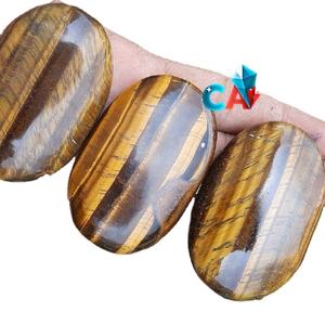 Vente chaude de haute qualité sculptée à la main oeil de tigre palme cristal naturel décoration de la maison Style Feng Shui en gros Cambay Art - Product Image 1