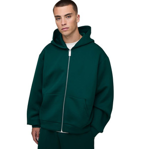 Ensemble de sweat-shirt à capuche zippé en polaire thermique pour homme, coupe ample, poche kangourou, style streetwear, tenue de survêtement - Product Image 3