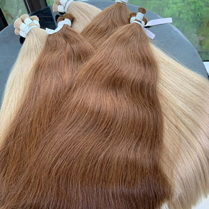 Extensions de cheveux en vrac de haute qualité à prix de gros, 100g, 28 pouces, cheveux humains vierges, couleurs brunes, vague naturelle - Product Image 1