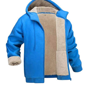 Sweat à capuche doublé en sherpa pour homme, qualité supérieure, en molleton de coton, chaud, doux, confortable, décontracté, tendance, surdimensionné, streetwear - Product Image 2