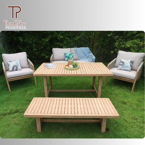 Personnalisable OEM ODM contemporain en bois massif pliable extérieur meubles de jardin canapé ensemble salle à manger Restaurant salon cuisine - Product Image 1