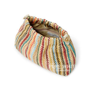 Woven Raffia <b>Bag</b> with Colourful Stripes-Italian Handmade-PS596 - Product Image 3