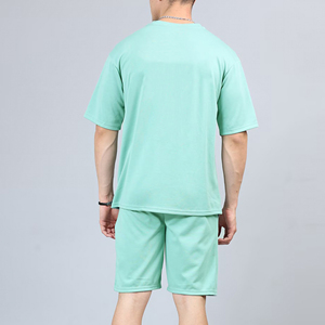 เสื้อยืด2ชิ้นผ้าฝ้าย100% 350GSM รุ่นออกใหม่ชุดวิ่งจ๊อกกิ้งสำหรับผู้ชายชุดวิ่งขนาดพิเศษทำจากผ้าฝ้ายขนาด - Product Image 5