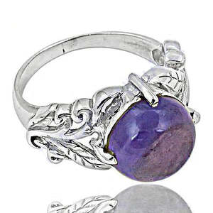 Anillo de Plata 925 con Amatista para Mujer, Joyería con Piedras Preciosas - Product Image 1