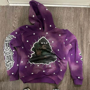 Sudadera con capucha desgastada lavada con ácido Vintage con estampado de pantalla Sudadera con capucha cuadrada de peso pesado de algodón gráfico personalizado - Product Image 1