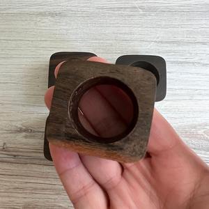 Juego de servilleteros de madera rústica HF Crafts hechos a mano para bodas recepciones Precio de comedor informal - Product Image 5