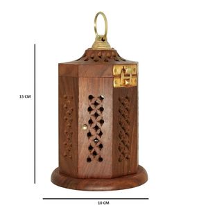 Wooden <b>Incense</b> <b>Stick</b> <b>Holder</b> Lobaan Daan Traditional Wooden <b>Incense</b> Burner with Ash Catcher Temple Pooja Puja Decoration Stand - Product Image 3