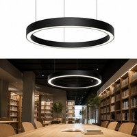 Lustre suspendu pour librairie, 1500 mm, lampe suspendue LED, lustre circulaire pour bureau