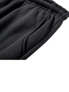 ชุดวอร์มคอวีผ้าฝ้าย ชุดกีฬา ชุดจ็อกเกอร์ ผู้ชาย ผู้หญิง สีดำ 2 ชิ้น ชุดแทรคสูท ยูนิเซ็กซ์ ชุดวอร์ม  รับสกรีนโลโก้ - Product Image 2