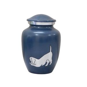 Aluminium Cremation <b>Pet</b> <b>Urns</b> With Paw Print And Strip Pewter And Blue Marble Finished Metal Funeral <b>Urns</b> For Human Ashes - Product Image 6