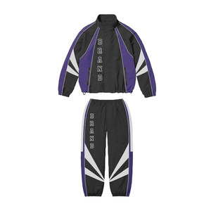 Custom Two-Piece Shell Windbreaker Track <b>Suit</b> For Men Reflective Solid Print Plus Size Sets Breathable And Windproof - Product Image 3