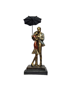Paraguas de resina grande para amantes, pareja romántica, estatua de amor, figurita con temática musical de moda, decoración de fiesta de cumpleaños para el hogar y la Oficina, decoración artística - Product Image 1