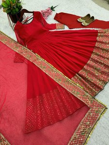 Rich Dubai Party And Function Wear Rouge Couleur Magnifique Salwar Suit Avec Dupatta Set dames pakistanaises costumes salwar kameez - Product Image 3