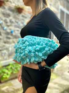 Bolso hecho a mano para mujer, bolso de mano de peluche, bolso hinchado, bolsa esponjosa de ganchillo, bolsos, bolso de mano, bolso de mano, nube, naranja peludo - Product Image 3