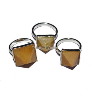 Grossiste pierre de guérison rouge jaspe pyramide anneau fournisseur | Anneau de pyramide jaspe rouge pour bijoux - Product Image 4