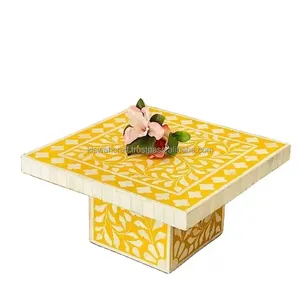 Most Popular Kiswah <b>Craft</b> Designer Bone Inlay Cake Serving Stand Resin Food Safe Eco-Friendly Customizable Color Shape Home - Product Image 4
