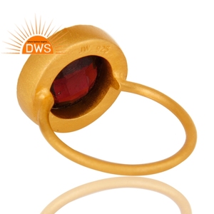 Hot Selling Sterling <b>Silver</b> 18K Gold Plated White Topaz & <b>Garnet</b> Gemstone Stackable <b>Ring</b> Demi Fine Jewelry For Women - Product Image 3