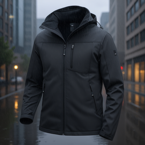 Chaqueta Softshell JANNIK Color Antracita/Negro Talla L, Elegante Impermeable - Product Image 3