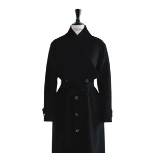 女性のための新しいコートホット販売アニタカシミアケープコートベルト付きカシミア生地ガーメントバッグWhiteantオリジナルメーカー