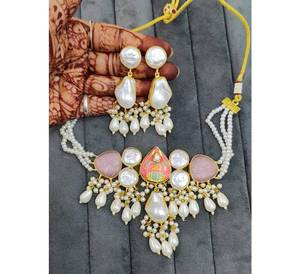 Collar multicolor con conjunto de pendientes para compromiso de boda Calidad Premium Ropa de moda hermoso diseño a la venta - Product Image 1