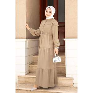 Vestido Túnel Con Cinturón Beige - Product Image 3