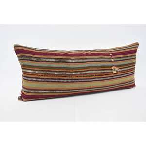 Multicolor Kilim Wool Rug 16x36 Inch Woven with Vintage Pattern - Product Image 3