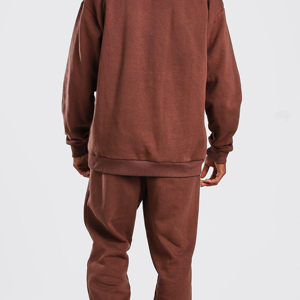 Ensemble de survêtement décontracté unisexe en coton 100% écologique respirant, sweat-shirts personnalisés pour l'automne, coupe régulière, pull à capuche en polaire vierge - Product Image 3