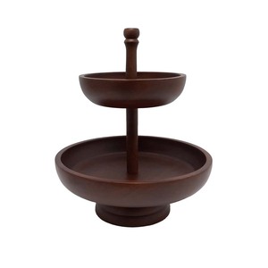 Finitions noires nouvelle conception support de gâteau en bois de forme ronde pour présentoir de fête d'anniversaire de mariage personnalisé en vrac - Product Image 3