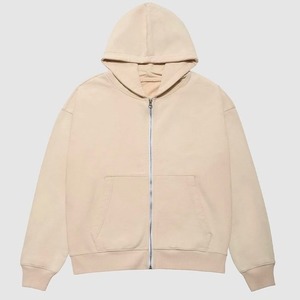 2025 impression personnalisée coton lourd polaire surdimensionné Boxy sweats délavés en détresse Vintage Zip lavage à l'acide à capuche pour hommes été - Product Image 3