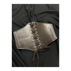 Cinturón de corsé elástico con detalle de cordones para mujer, cinturón para chaqueta, cinturón para vestido, cinturón para camisa - Marrón - Product Image 4